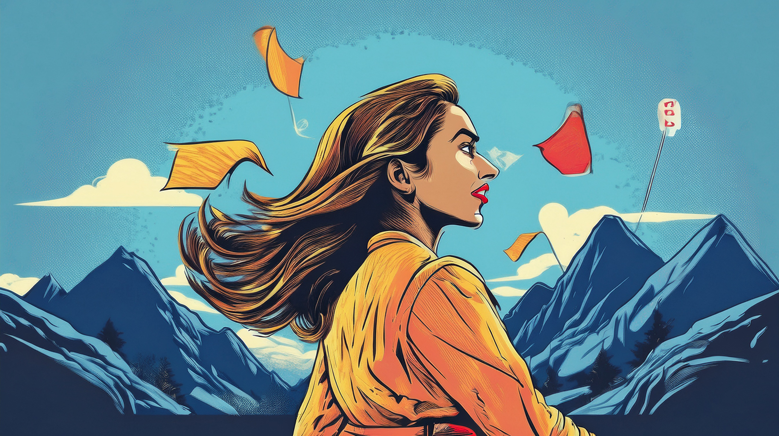 A person turning and walking away from a conversation.