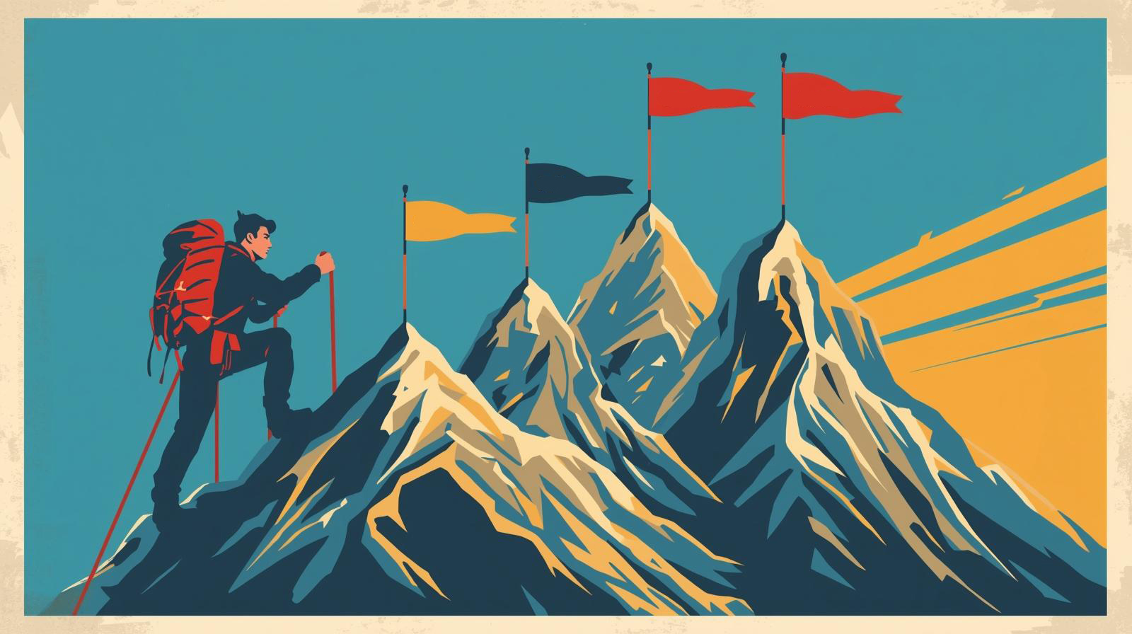 A roadmap leading up a mountain, symbolizing a product roadmap.