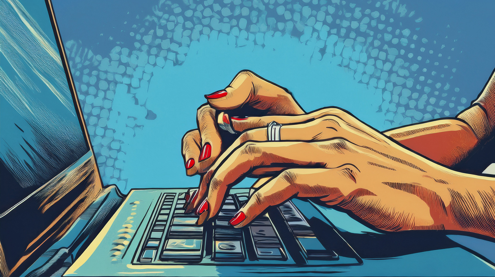 A person typing a detailed query into an AI chat interface.