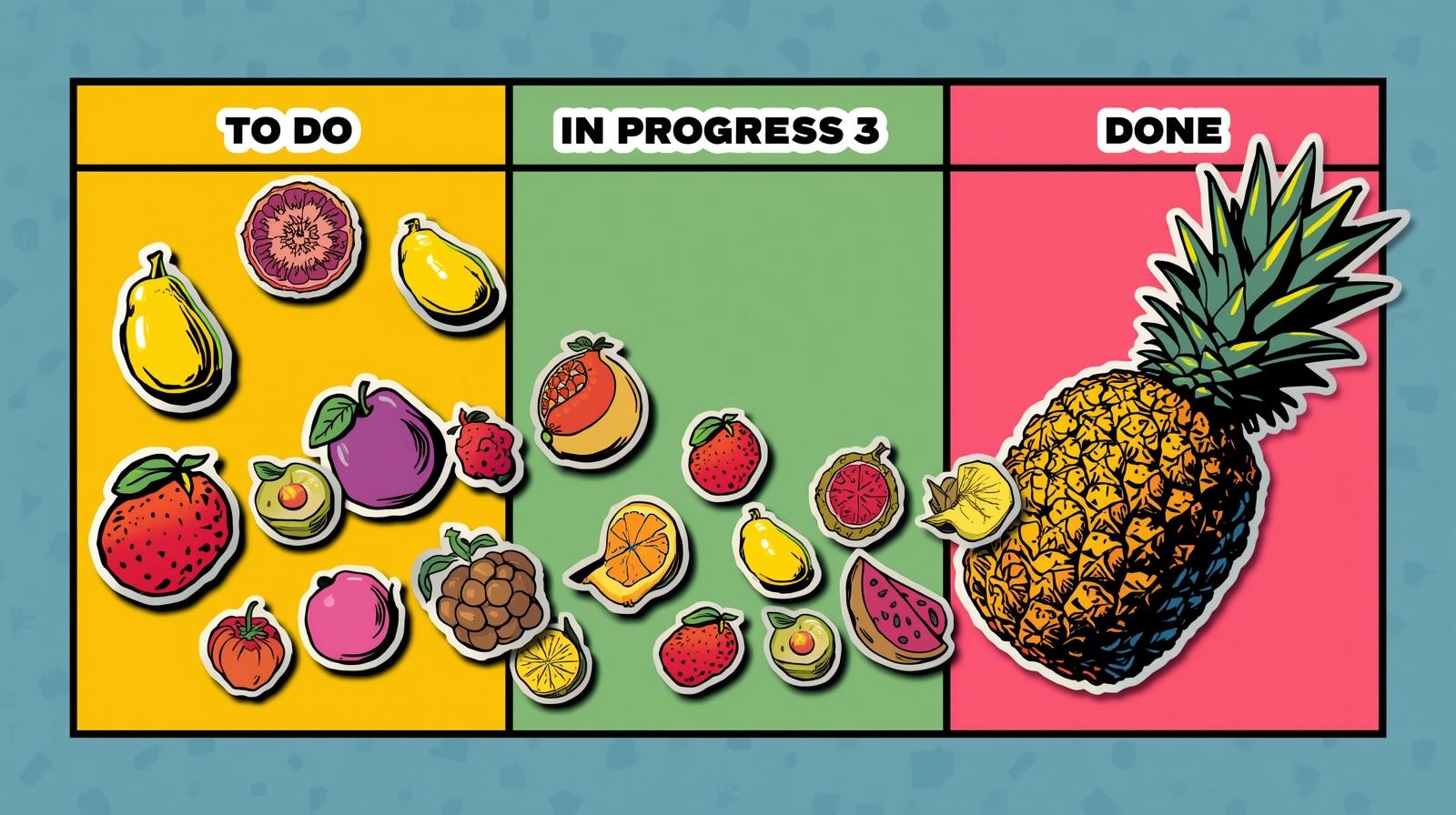 A team member pulling a task from one column to the next.