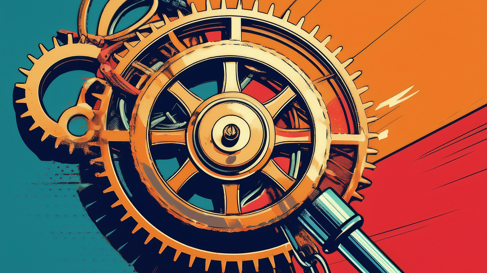 A complex clockwork mechanism symbolizing the interconnectedness of large projects.