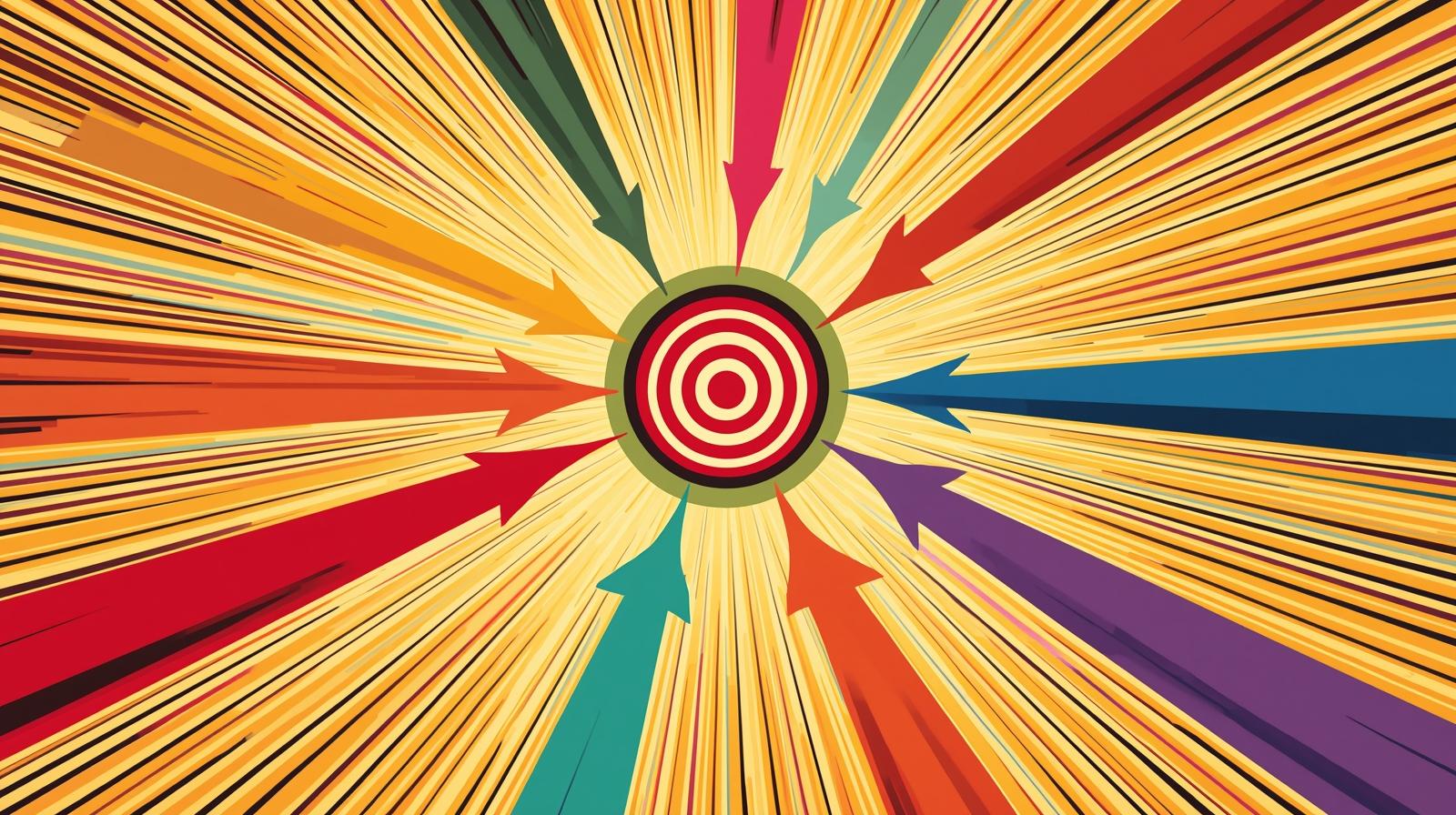 A target with an arrow in the bullseye.