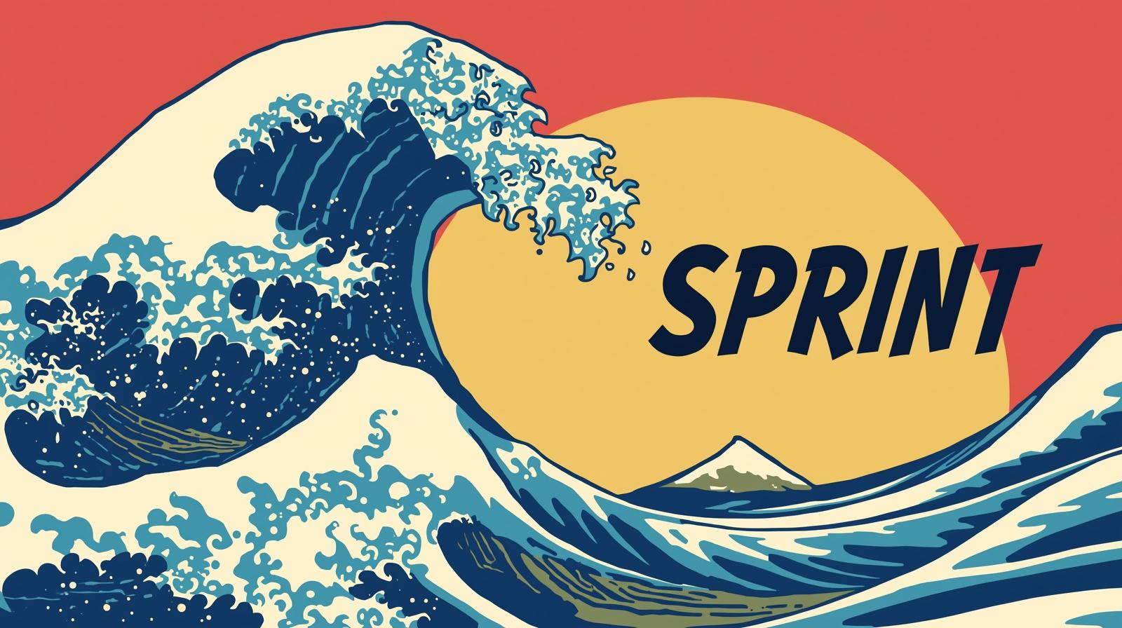 An infographic representing the continuous cycle of an Agile Sprint.