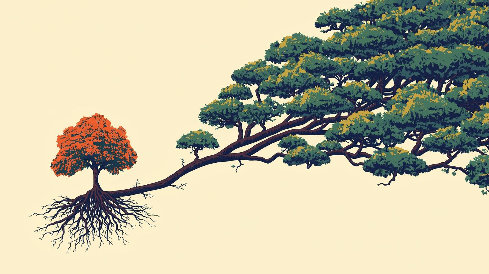 An illustration of scaling Agile from a single team to an organization.