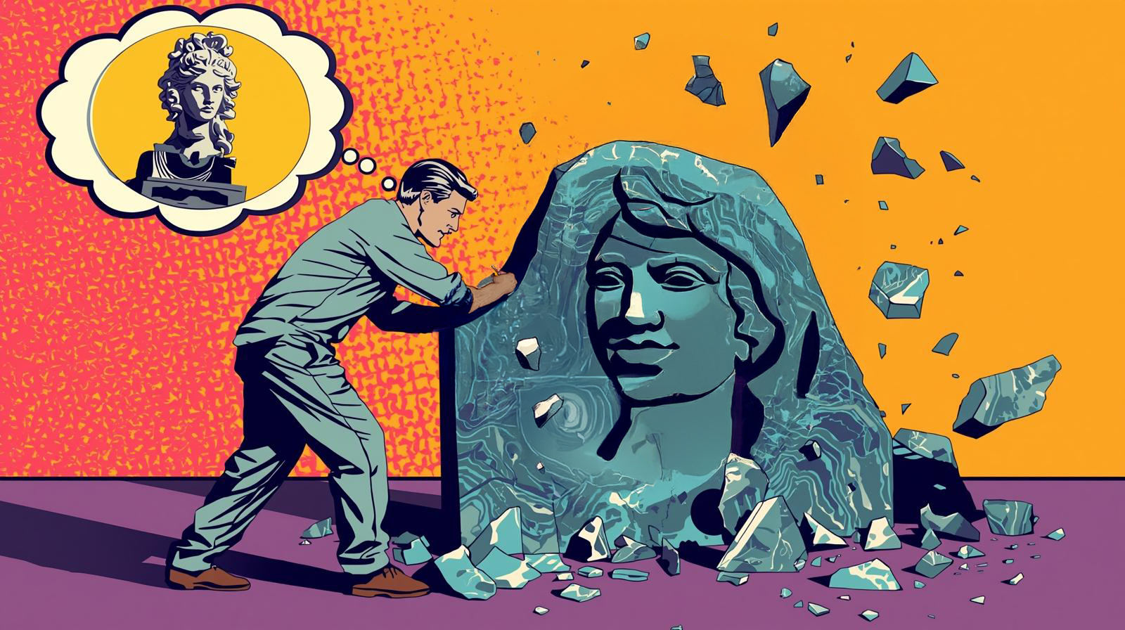 A flowchart illustrating the elimination of waste in a process.