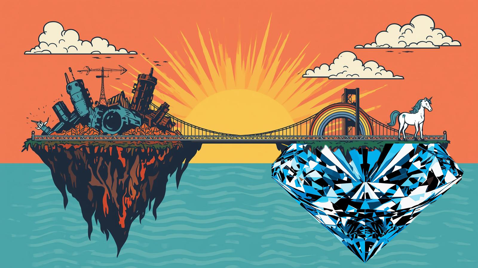 A mythical unicorn symbolizing a perfect, visionary project.